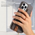 For iPhone 15 Pro Litchi Leather Oil Edge Ring Zipper Wallet Back Phone Case(Grey)