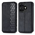 For Tecno Spark Go 2024 Cubic Grid Pressed Magnetic Leather Phone Case(Black)