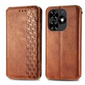 For Tecno Spark Go 2024 Cubic Grid Pressed Magnetic Leather Phone Case(Brown)