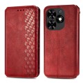 For Tecno Spark Go 2024 Cubic Grid Pressed Magnetic Leather Phone Case(Red)
