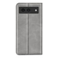 For Google Pixel 8a Retro-skin  Magnetic Suction Leather Phone Case(Grey)
