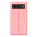 For Google Pixel 8a Retro-skin  Magnetic Suction Leather Phone Case(Pink)