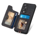 For Honor 90 Retro Skin-feel Ring Multi-card RFID Wallet Phone Case(Black)