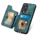 For Honor 90 Retro Skin-feel Ring Multi-card RFID Wallet Phone Case(Green)