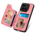 For Xiaomi 14 Retro Skin-feel Ring Multi-card RFID Wallet Phone Case(Pink)