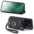For Xiaomi 14 Pro Retro Skin-feel Ring Multi-card RFID Wallet Phone Case(Black)