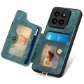 For Xiaomi 14 Pro Retro Skin-feel Ring Multi-card RFID Wallet Phone Case(Green)