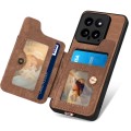 For Xiaomi 14 Pro Retro Skin-feel Ring Multi-card RFID Wallet Phone Case(Brown)
