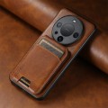 For Huawei Mate 60 Pro Suteni H02 Leather Wallet Stand Back Phone Case(Brown)