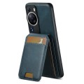 For Huawei P60 Suteni H02 Leather Wallet Stand Back Phone Case(Blue)