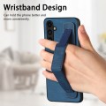 For Samsung Galaxy A04s Retro Wristband Holder Leather Back Phone Case(Blue)