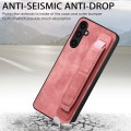 For Samsung Galaxy A04s Retro Wristband Holder Leather Back Phone Case(Pink)