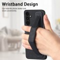 For Samsung Galaxy A13 5G Retro Wristband Holder Leather Back Phone Case(Black)