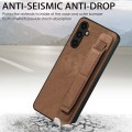 For Samsung Galaxy A13 5G Retro Wristband Holder Leather Back Phone Case(Brown)