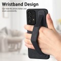 For Samsung Galaxy A23 Retro Wristband Holder Leather Back Phone Case(Black)