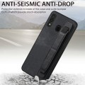For Samsung Galaxy A30 Retro Wristband Holder Leather Back Phone Case(Black)