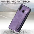 For Samsung Galaxy A30 Retro Wristband Holder Leather Back Phone Case(Purple)