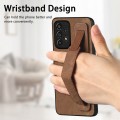 For Samsung Galaxy A32 5G Retro Wristband Holder Leather Back Phone Case(Brown)