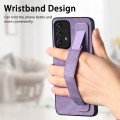For Samsung Galaxy A32 5G Retro Wristband Holder Leather Back Phone Case(Purple)
