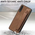 For Samsung Galaxy A50s Retro Wristband Holder Leather Back Phone Case(Brown)
