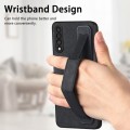 For Samsung Galaxy A53 5G Retro Wristband Holder Leather Back Phone Case(Black)