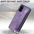 For Samsung Galaxy S20 Retro Wristband Holder Leather Back Phone Case(Purple)