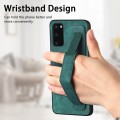 For Samsung Galaxy S20 Retro Wristband Holder Leather Back Phone Case(Green)