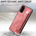 For Samsung Galaxy S20 Retro Wristband Holder Leather Back Phone Case(Pink)
