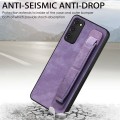 For Samsung Galaxy S20 FE Retro Wristband Holder Leather Back Phone Case(Purple)