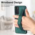 For Samsung Galaxy S20 FE Retro Wristband Holder Leather Back Phone Case(Green)