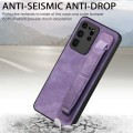 For Samsung Galaxy S20 Ultra 5G Retro Wristband Holder Leather Back Phone Case(Purple)