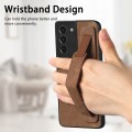 For Samsung Galaxy S21+ 5G Retro Wristband Holder Leather Back Phone Case(Brown)