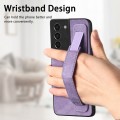 For Samsung Galaxy S21+ 5G Retro Wristband Holder Leather Back Phone Case(Purple)