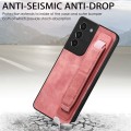 For Samsung Galaxy S21+ 5G Retro Wristband Holder Leather Back Phone Case(Pink)