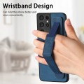 For Samsung Galaxy S21 Ultra 5G Retro Wristband Holder Leather Back Phone Case(Blue)