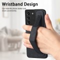 For Samsung Galaxy S21 5G Retro Wristband Holder Leather Back Phone Case(Black)