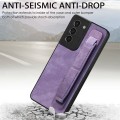 For Samsung Galaxy S21 5G Retro Wristband Holder Leather Back Phone Case(Purple)