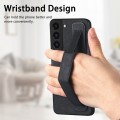 For Samsung Galaxy S22 5G Retro Wristband Holder Leather Back Phone Case(Black)