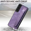 For Samsung Galaxy S22+ 5G Retro Wristband Holder Leather Back Phone Case(Purple)