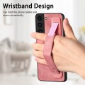 For Samsung Galaxy S22+ 5G Retro Wristband Holder Leather Back Phone Case(Pink)