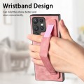 For Samsung Galaxy S22 Ultra 5G Retro Wristband Holder Leather Back Phone Case(Pink)
