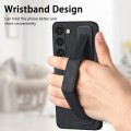For Samsung Galaxy S23 5G Retro Wristband Holder Leather Back Phone Case(Black)