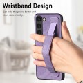 For Samsung Galaxy S23+ 5G Retro Wristband Holder Leather Back Phone Case(Purple)