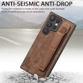 For Samsung Galaxy S23 Ultra 5G Retro Wristband Holder Leather Back Phone Case(Brown)