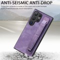 For Samsung Galaxy S24 Ultra 5G Retro Wristband Holder Leather Back Phone Case(Purple)