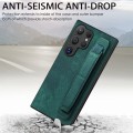 For Samsung Galaxy S24 Ultra 5G Retro Wristband Holder Leather Back Phone Case(Green)