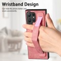 For Samsung Galaxy S24 Ultra 5G Retro Wristband Holder Leather Back Phone Case(Pink)