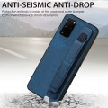 For Samsung Galaxy S20+ Retro Wristband Holder Leather Back Phone Case(Blue)