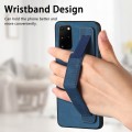 For Samsung Galaxy S20+ Retro Wristband Holder Leather Back Phone Case(Blue)