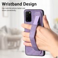 For Samsung Galaxy S20+ Retro Wristband Holder Leather Back Phone Case(Purple)